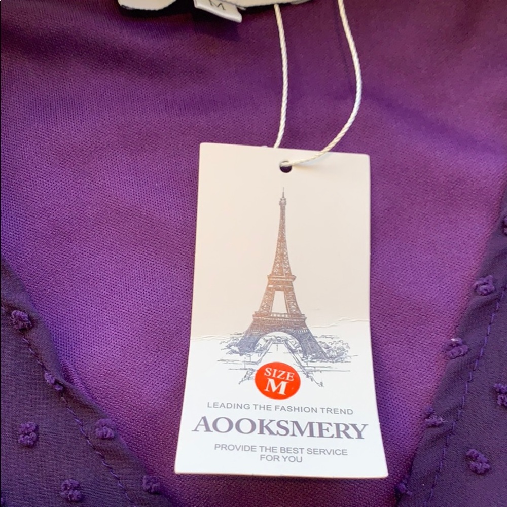 NWT Swiss Dot Purple Dress        Size: Medium - Picture 13 of 13